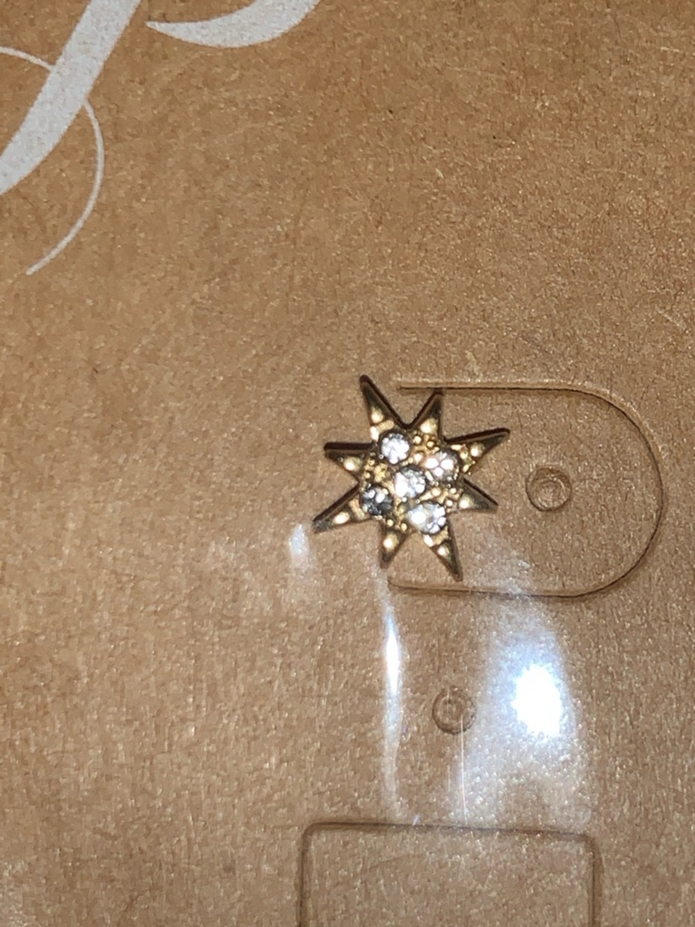Plunder Gold Starburst Crystal Single Stud Earring - Picture 2 of 4